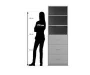 Flexeo® Schrank 3 grosse Schubladen 3 Fächer Breite 64 1 cm 2