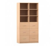 Flexeo® Schrank 6 grosse Schubladen 6 Fächer Mittelwand Breite 94 4 cm 1