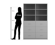 Flexeo® Schrank 6 grosse Schubladen 6 Fächer Mittelwand Breite 126 4 cm 2