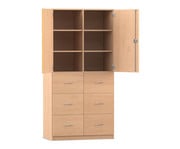 Flexeo® Schrank 6 grosse Schubladen 6 Fächer 2 Türen Breite 94 4 cm 1