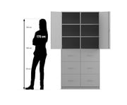 Flexeo® Schrank 6 grosse Schubladen 6 Fächer 2 Türen Breite 94 4 cm 2