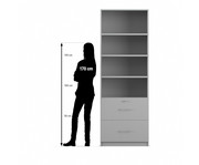 Flexeo® Schrank 2 grosse Schubladen oben 4 Fächer = 6 Ordnerhöhen 3