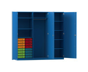 Flexeo® Schrankwand 16 kleine Boxen Garderobenstange 9 Fächer 1