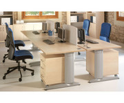 L Fuss Schreibtisch Höhe 72 82 cm verstellbar Platte 140 x 80 cm 2