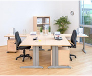 L Fuss Schreibtisch Höhe 72 82 cm verstellbar Platte 140 x 80 cm 3
