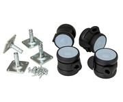 Flexeo® Satz mit 4 Rollen auf Metallplatte inkl Schrauben 1