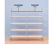 Anbauteil Bücherregal Schule doppelseitige Böden 2