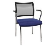 Besucherstuhl Vierfuss mit Netz mit Armlehnen 2er Set 3