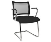 Besucherstuhl Schwinger mit Netz mit Armlehnen 2er Set 6