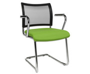 Besucherstuhl Schwinger mit Netz mit Armlehnen 2er Set 6