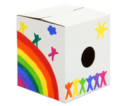 Trommelkiste aus Karton weiss 30x30x33 cm 6