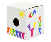 Trommelkiste aus Karton weiss 30x30x33 cm 7