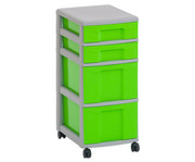 Flexeo® Rollcontainer 2 grosse und 2 kleine Boxen 3