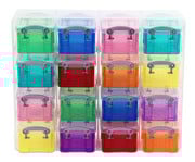Really Useful Sortierboxen bunt 16 Stück im Transparentschuber 2
