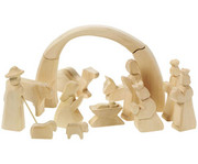 goki Handgeschnitzte Krippenfiguren unbemalt 1