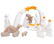 goki Handgeschnitzte Krippenfiguren unbemalt 6