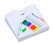 Fruit of the Loom Kinder T Shirts zum Bemalen mit 10 Stoffmalstiften 1