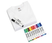 Fruit of the Loom 5 Kinder T Shirts zum Bemalen mit 12 Stoffmalstiften 3