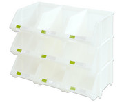 Stapelbox Set mit 9 Stück transparent klein 1