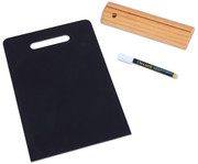 Tisch Kreidetafel DIN A4 mit Griff und Holzstandfuss inkl Kreidemarker 2