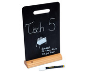 Tisch Kreidetafel DIN A4 mit Griff und Holzstandfuss inkl Kreidemarker 5