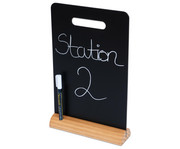 Tisch Kreidetafel DIN A4 mit Griff und Holzstandfuss inkl Kreidemarker 7