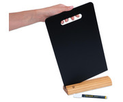 Tisch Kreidetafel DIN A4 mit Griff und Holzstandfuss inkl Kreidemarker 3