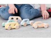 Betzold Holz Schiebeautos natur 6er Set 3