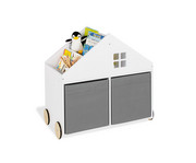 Pinolino Kinderbücherregal Haus mit Rollen weiss 2