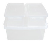 Betzold Aufbewahrungsboxen Set weiss transparent 3 teilig 3