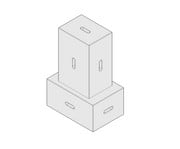 Xbrick® 2er Set Multifunktionshocker Baustein 4