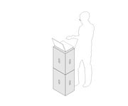Xbrick® 2er Set Multifunktionshocker Baustein 6