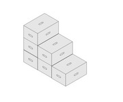 Xbrick® 6er Set Multifunktionshocker Baustein 4