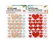 folia Moosgummi Glitzer Sticker Herz 50 Stück 1