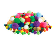Mega Pompons Mix flauschig & bunt 1200 Stück 1