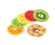 Magnetische Bruchrechenscheiben Obst 2