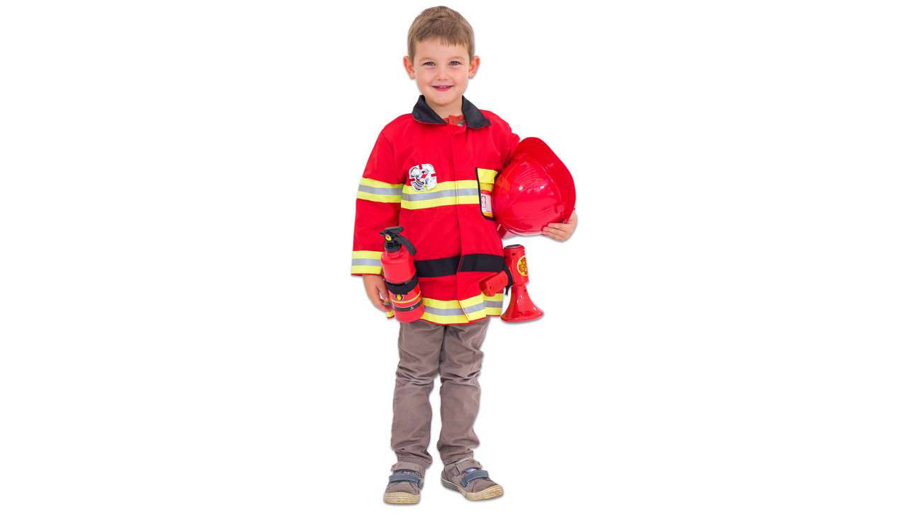 Feuerwehrmann Kostüm Für Kinder, 2-teilig (Jacke & Hose) Mit Reflektierenden Streifen – Dunkelblau, Größe 152