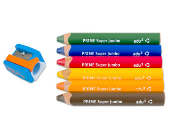 Super JUMBO Farbstifte 6er Set inkl Spitzer