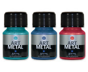 Schjerning Metallic Farben türkis rot blau 3er Set 1