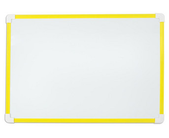 Betzold Whiteboard magnetisch 28 x 40 cm mit gelbem Rahmen