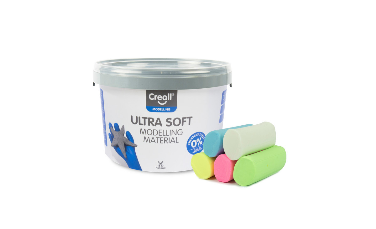 U3 Modellier-Knete im Eimer, Ultra soft, 5 Farben