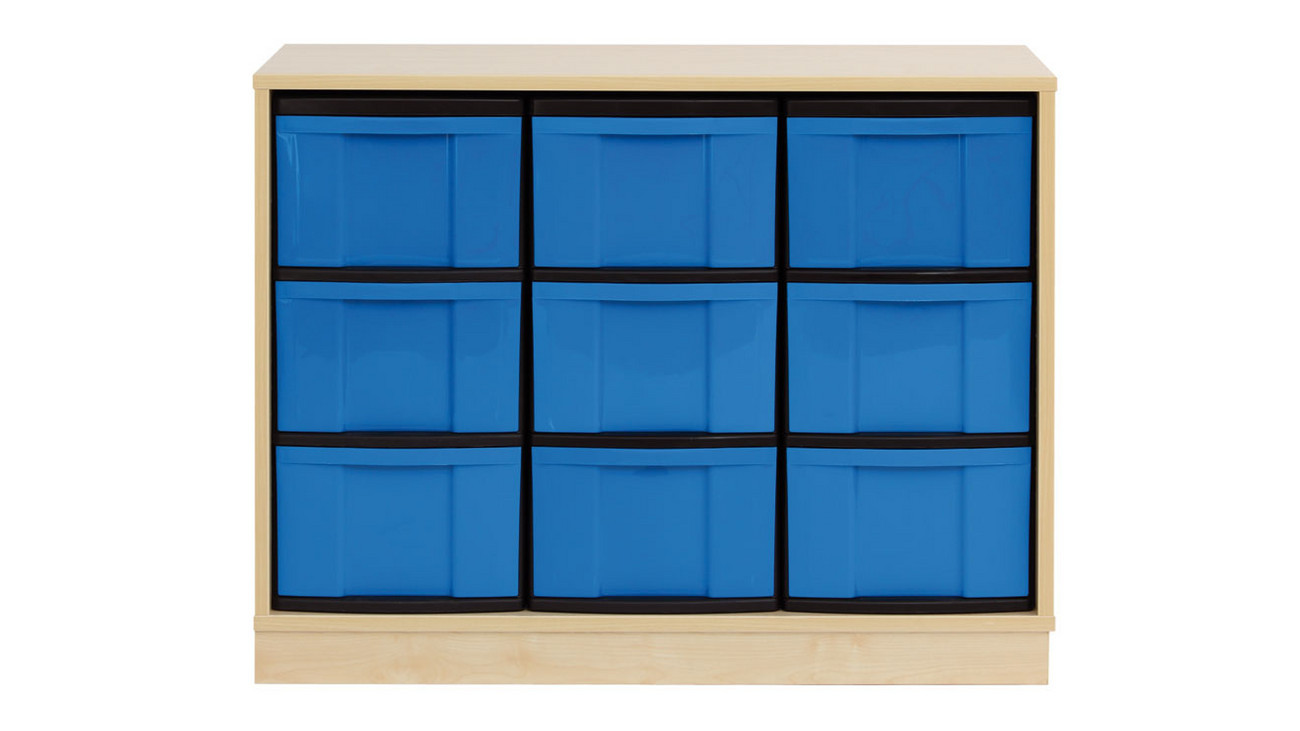 Flexeo® Regal Midi mit Sockel und 9 Schubladen - betzold.ch