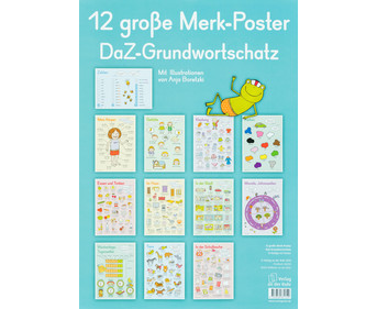 12 grosse Merk Poster DaZ Grundwortschatz