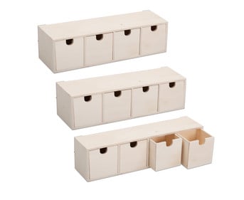 Schubladenbox aus Holz 4 Fächer