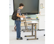 Einer Schülertisch L Fuss höhenverstellbar ohne Drahtkorbablage 5