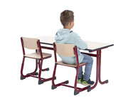 Zweier Schülertisch C Fuss ohne Drahtkorbablagen 5