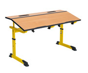 Aluflex Zweier Schülertisch höhenverstellbar ohne Drahtkorbablage 4