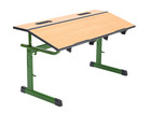 Ecoflex Zweier Schülertisch höhenverstellbar ohne Drahtkorbablage