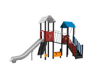 Spielgerät mit Brücke und Rutsche 5