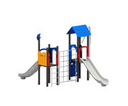Spielturm mit Kletternetz und Rutschen 5